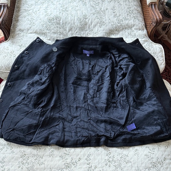 VIVIENNE VIVIENNE TAM Black Funky Wool Blazer Metallic Sequins Nehru Collar Sz 8 - Picture 6 of 8